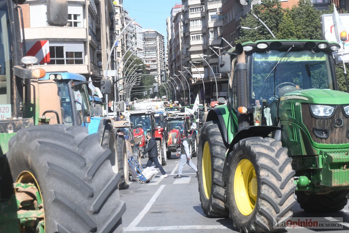 Miles de agricultores y ganaderos toman las calles de Murcia