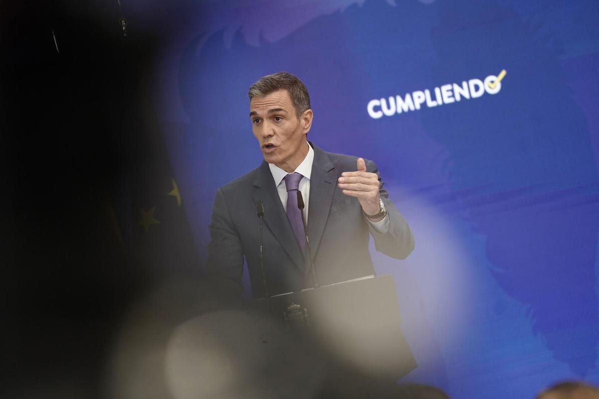 Comparecencia de Pedro Sánchez ante los medios para hacer balance del curso político