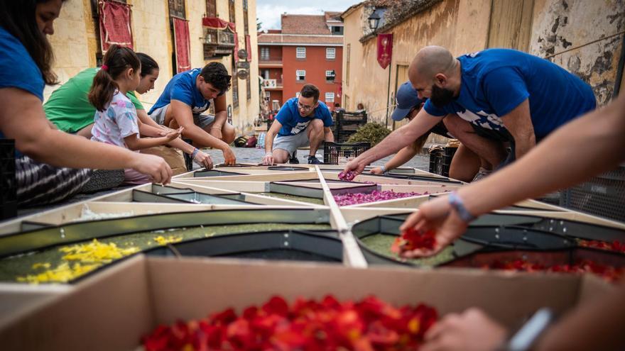 &quot;El olor a brezos y el color de las flores forman parte de nuestro ADN&quot;: La Orotava presume orgullosa de las alfombras del Corpus Christi