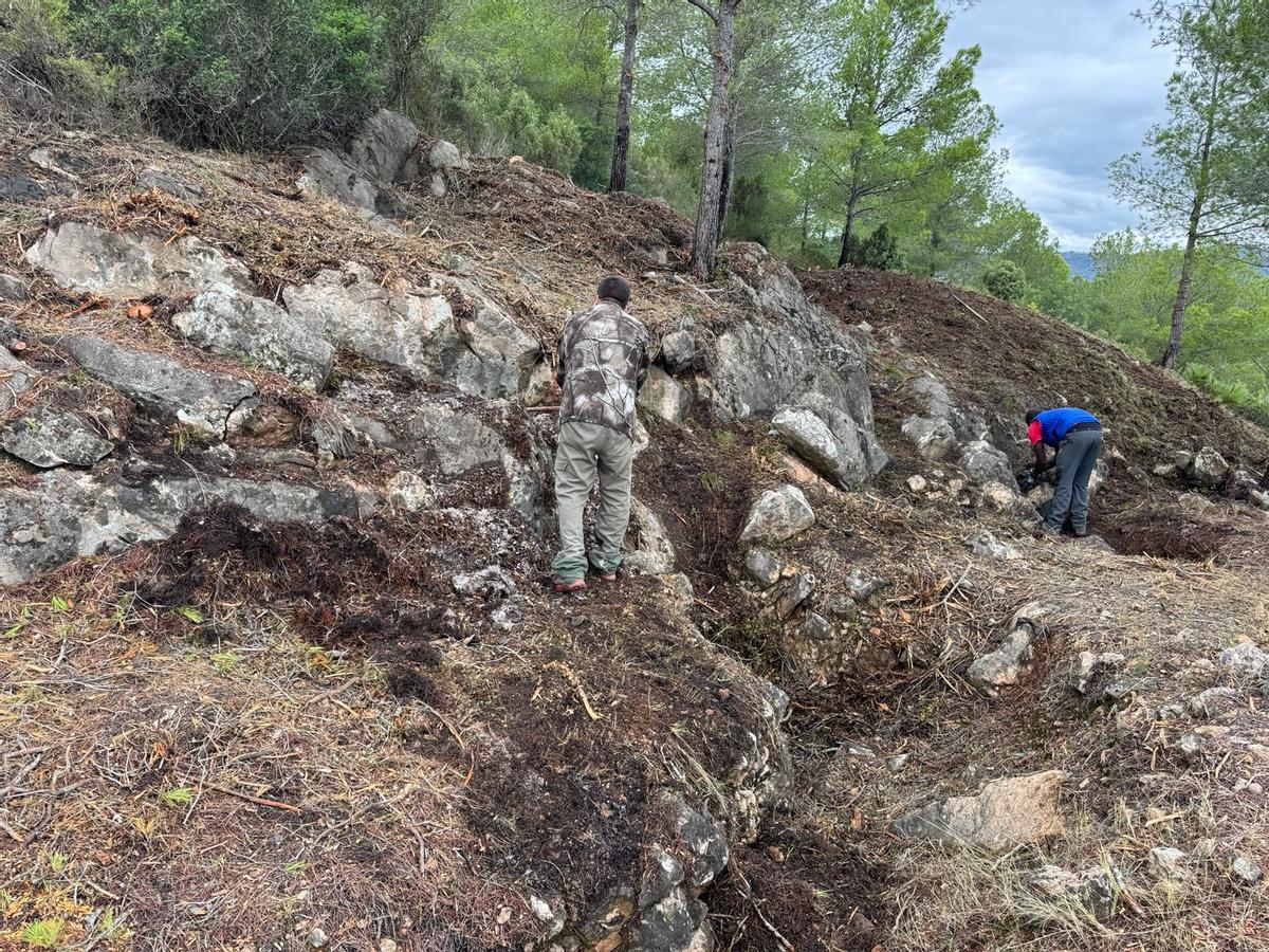 Unos operarios en pleno trabajo.
