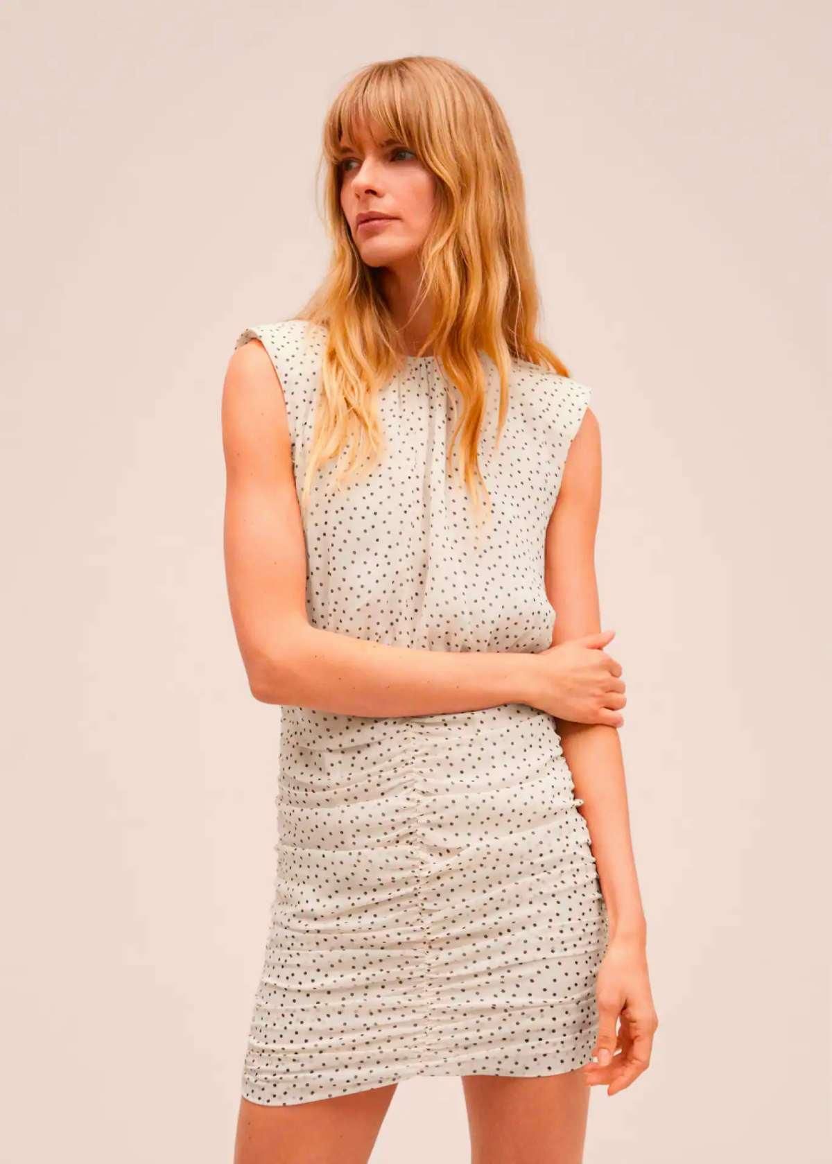 Minivestido con falda drapeada