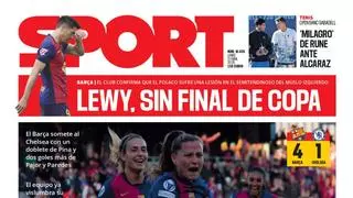 Esta es la portada de SPORT de hoy, lunes 21 de abril