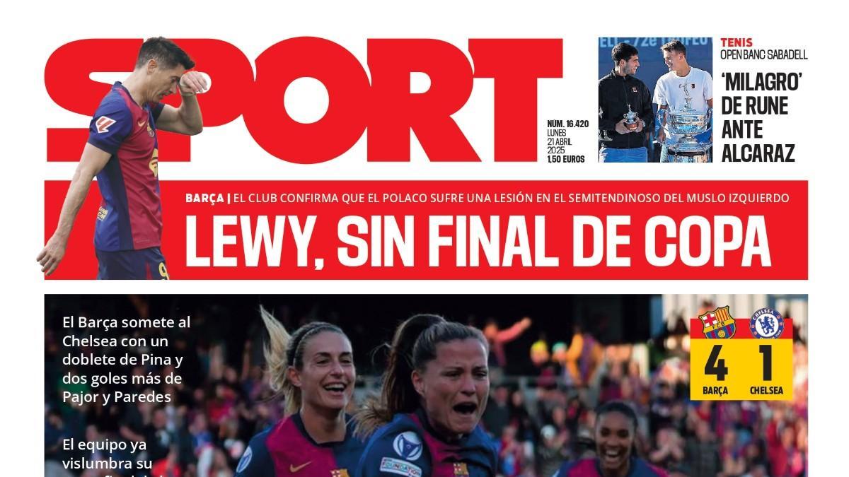 Esta es la portada de SPORT