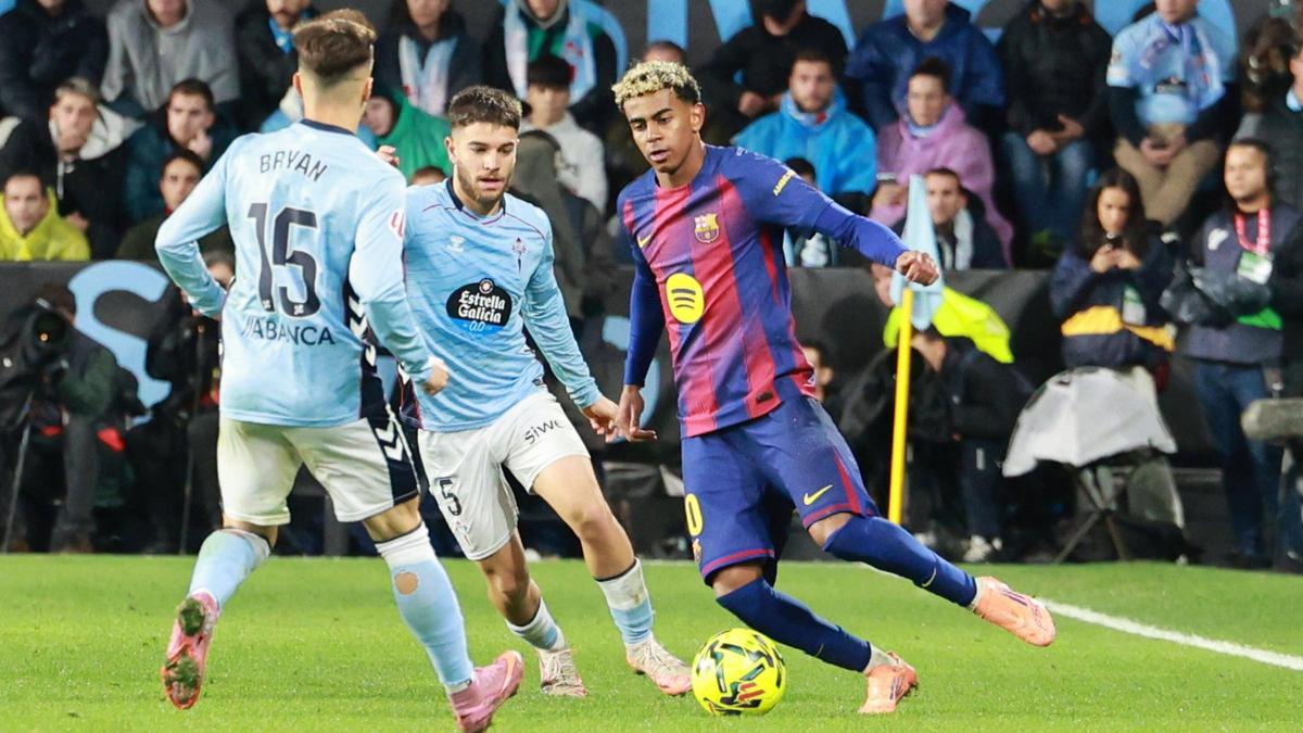 Lamine, durante el último partido jugado en Balaídos por el Celta.