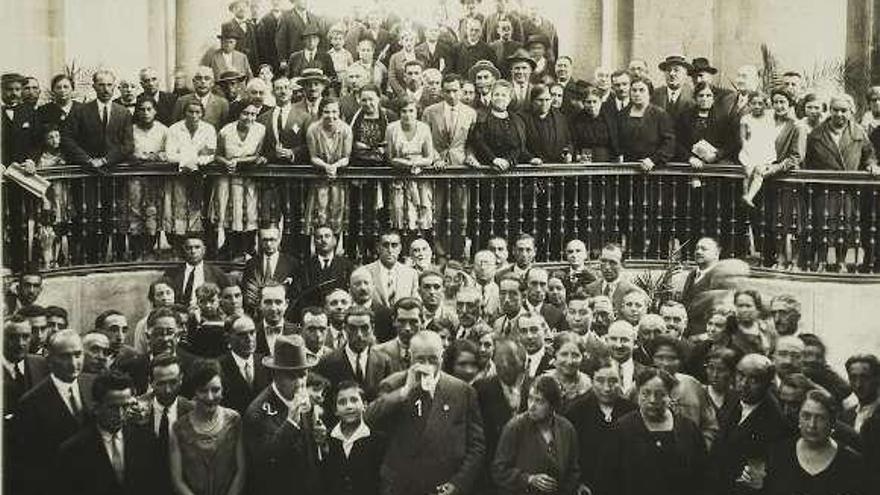Imagen de la fuente de Gándara en 1929. // Faro