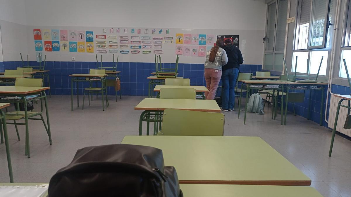 Aulas vacías en el IES Blasco Ibáñez de Cullera.