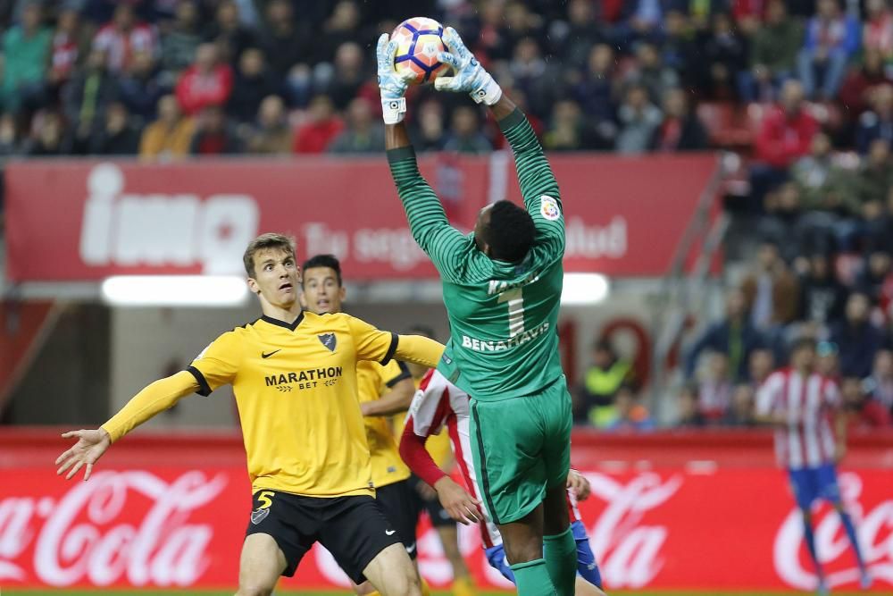 El partido entre el Sporting y el Málaga, en imágenes