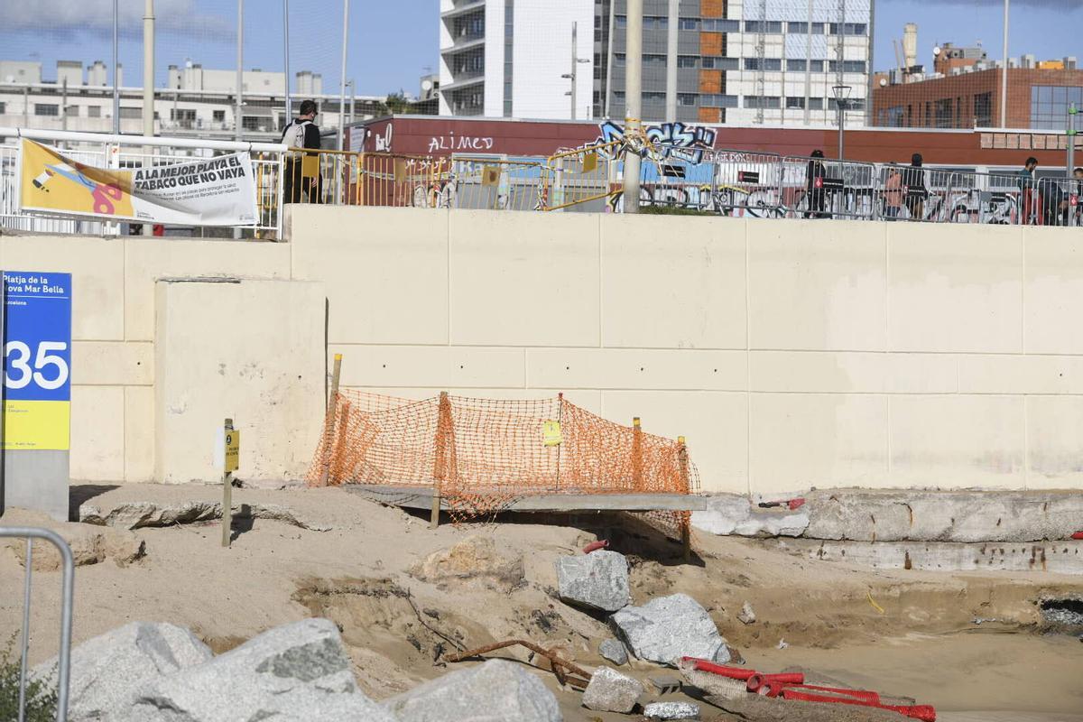 La playa de la Nova Marbella desaparece tras el temporal