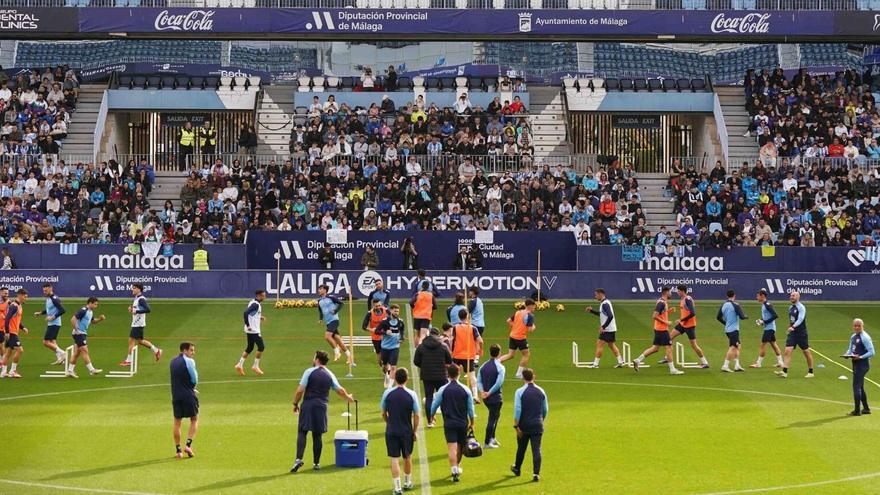 El Málaga CF entrenó a puertas abiertas el 25 de febrero de este mismo año.