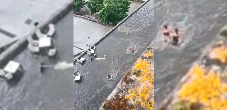 Las imágenes de un temporal en Ourense para la historia