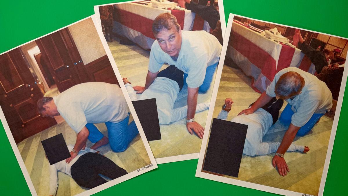 L’expríncep Andreu, a sobre d’una dona, en unes fotografies filtrades.