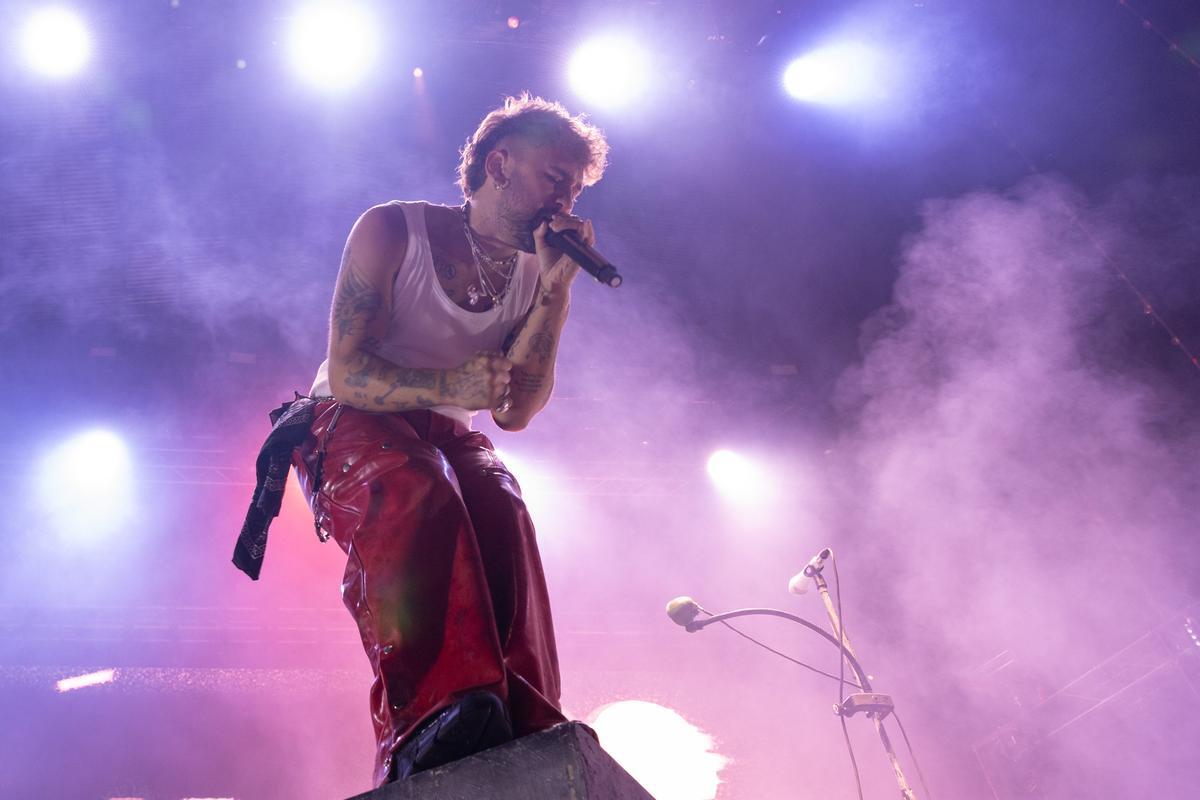 El artista Dani Fernández actúa en el Roig Arena.