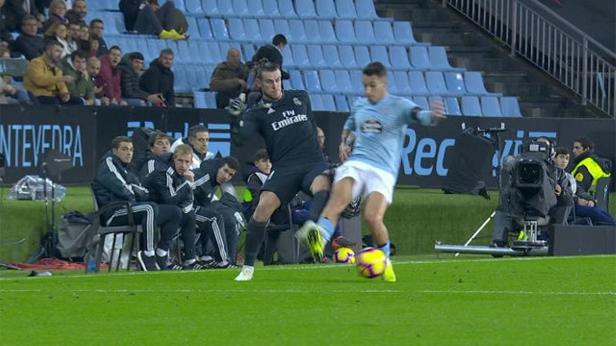 La entrada de Hugo Mallo sobre Bale que lo pudo haber lesionado