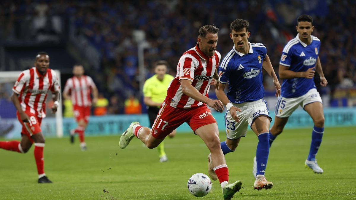 Antonio Casas, en el derbi ante el Oviedo de la pasada jornada.