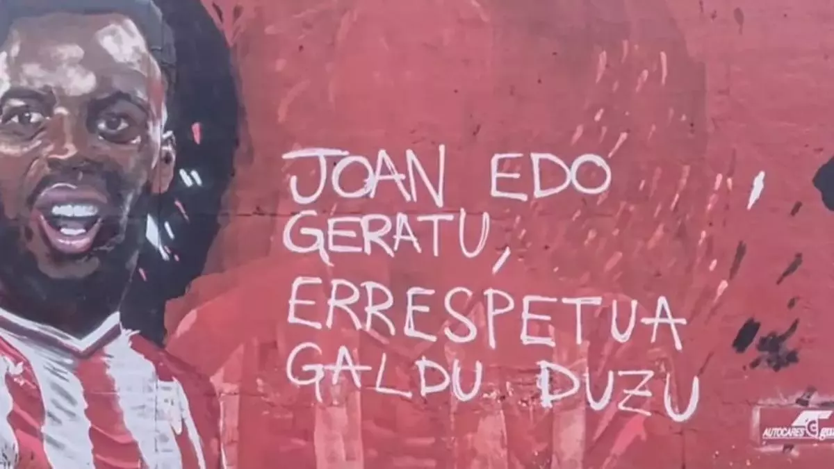 Vandalizan el mural de Nico Williams tras pactar con el Barça: "Has perdido el respeto"