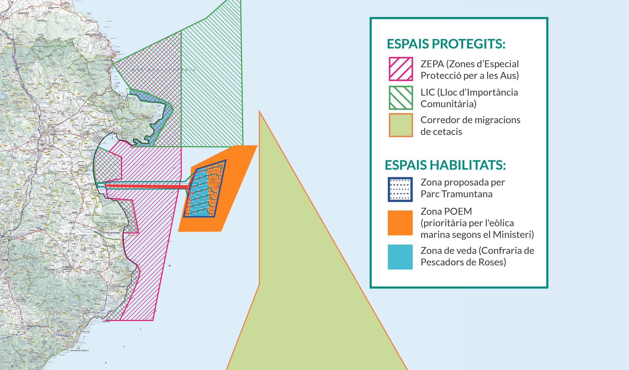 Mapa d&#039;ubicació de Parc Tramuntana fora de zones protegides