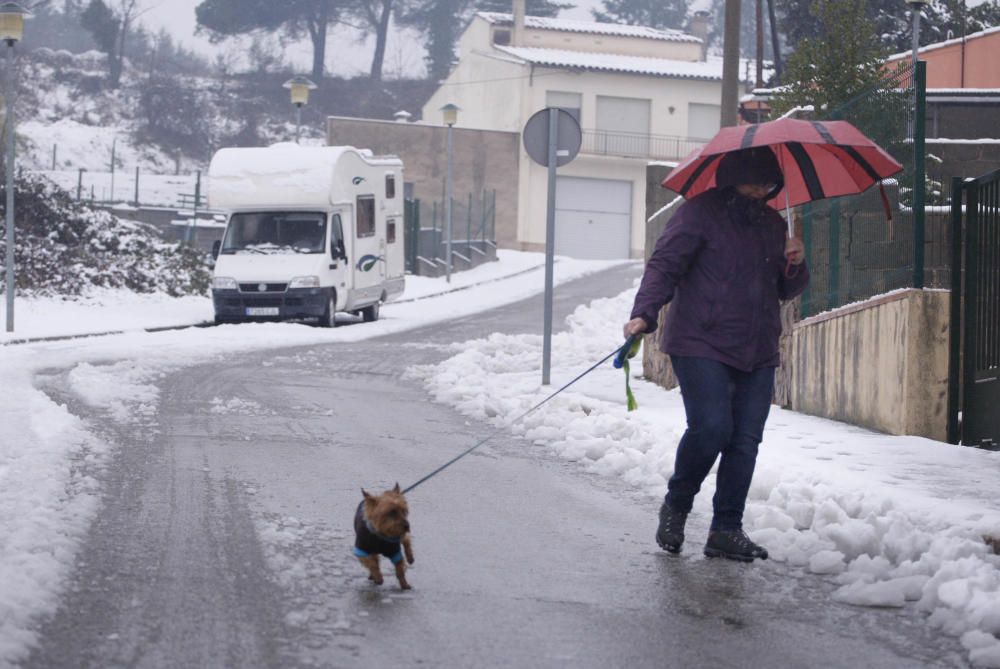 Imatges de la nevada a Sant Hilari Sacalm