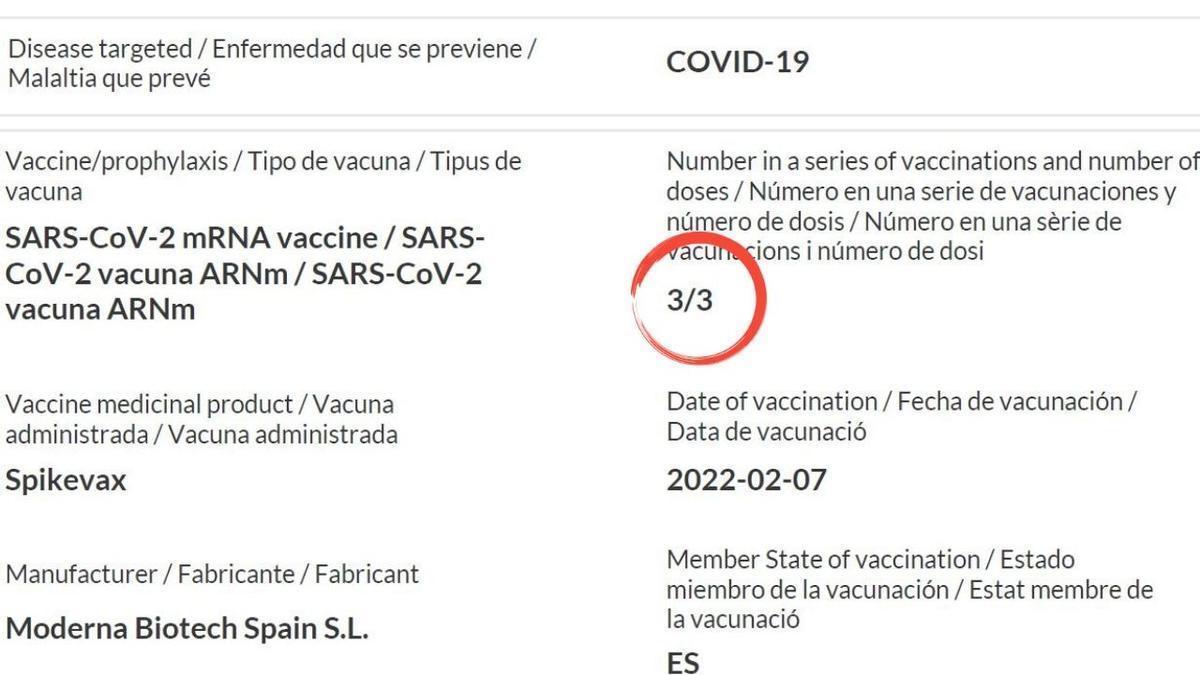 PASAPORTE COVID | 2/1 y 3/1: ¿Qué significan estos números en tu certificado covid?