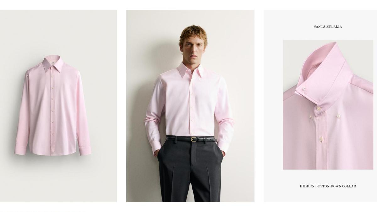 Un modelo de camisa en rosa de la colección 'Santa Eulalia Barcelona 1843 x Zara'.