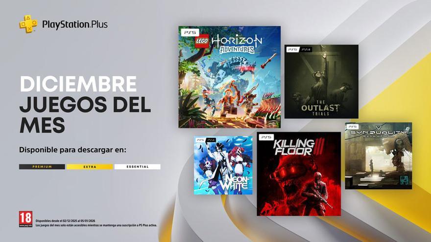 'LEGO Horizon Adventures' y 'Killing Floor 3' destacan entre los juegos mensuales de PS Plus en diciembre