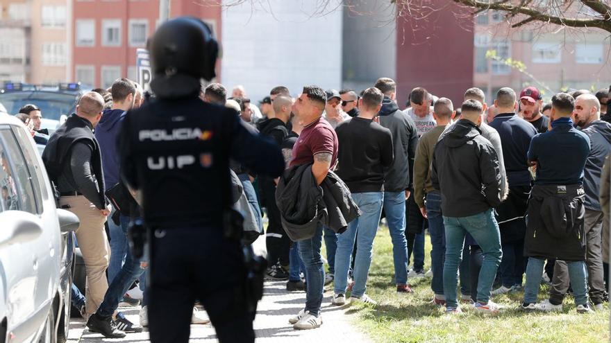 Peleas entre ultras y aficionados de Real Madrid y Celta antes del partido de esta tarde