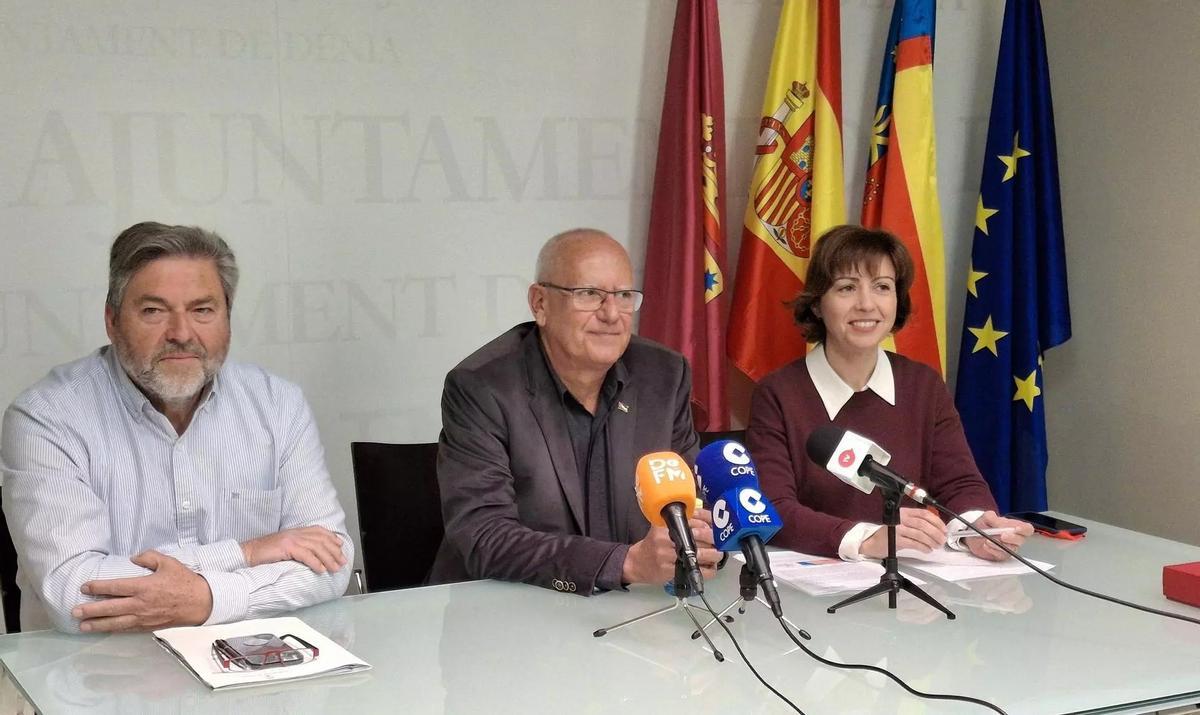 El vicealcalde Rafa Carrió, el alcalde Vicent Grimalt y la concejala de Territorio Maria Josep Ripoll