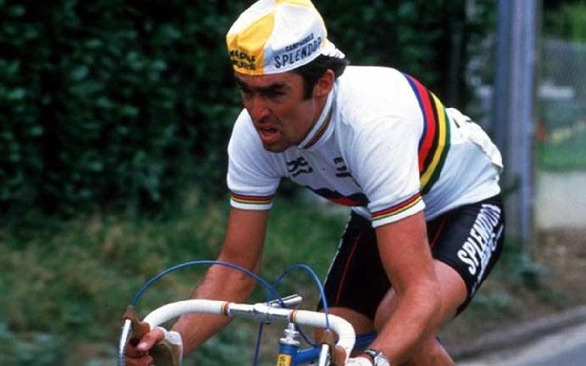 Claude Criquielion durant un campionat de ciclisme.