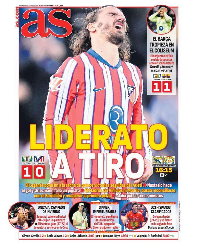 Estas son las portadas de la prensa deportiva de hoy, domingo 19 de enero del 2025