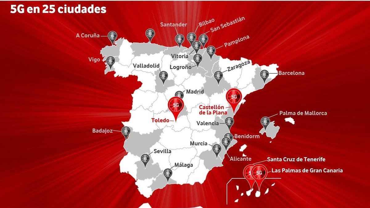 Vodafone lleva la red 5G más rápida a Castelló