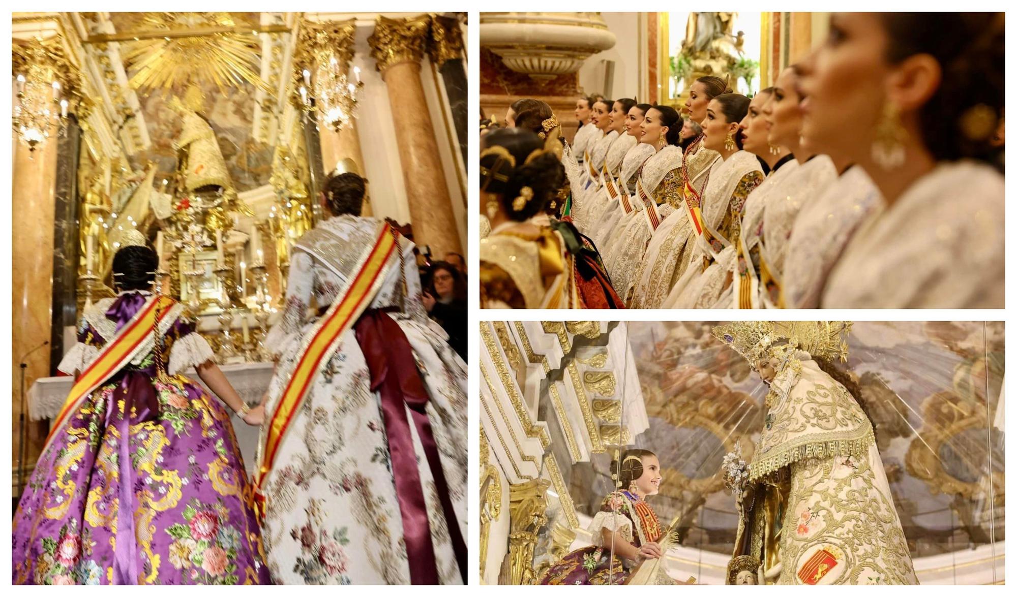 La visita a la Basílica completa la fiesta de la Exaltación en las Fallas 2023