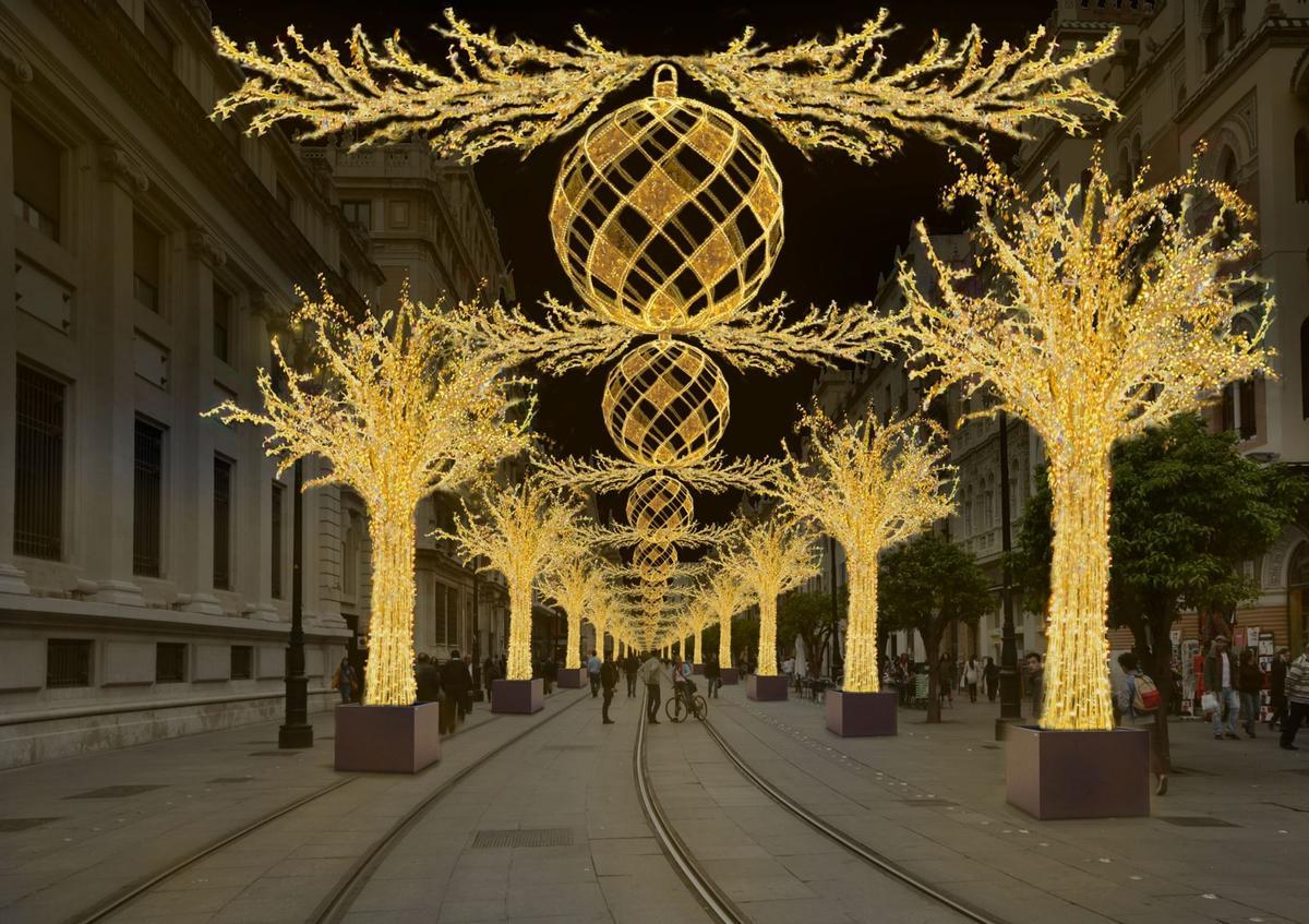 Las luces de Navidad de la avenida de la Constitución tendrán nuevo diseño y se encenderán el 29 de noviembre