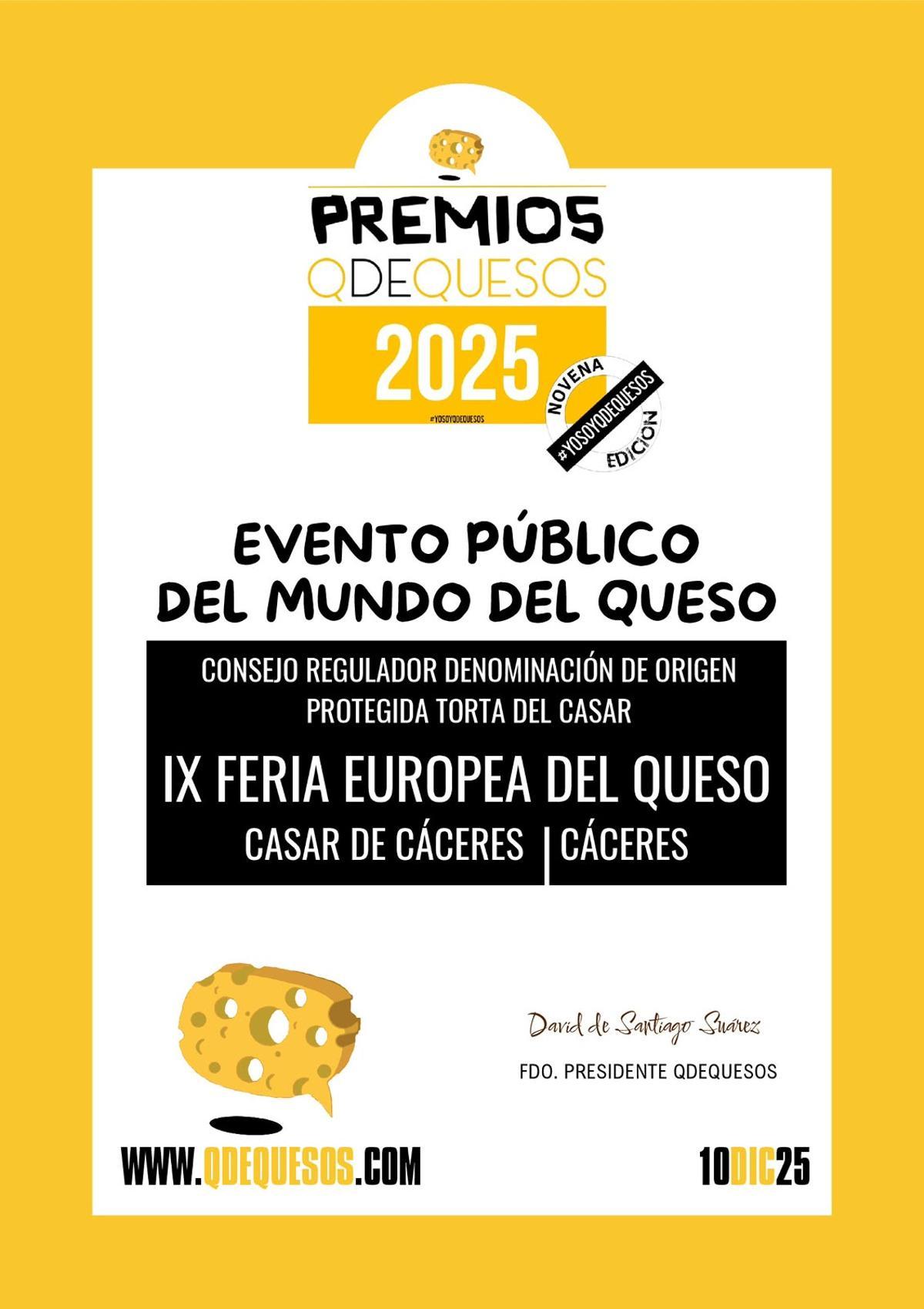 La feria está catalogada como Evento Público del Mundo del Queso.