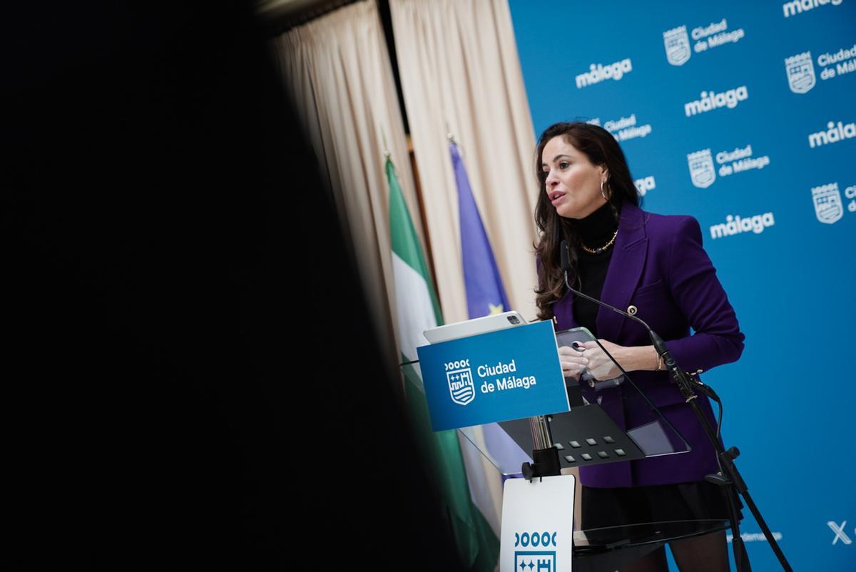 La edil Alicia Izquierdo durante la presentación del balance de FYCMA durante el 2025.