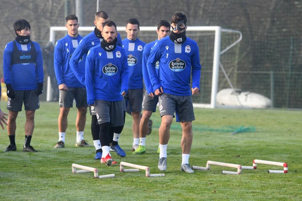 Última sesión del Dépor antes de jugar en Soria