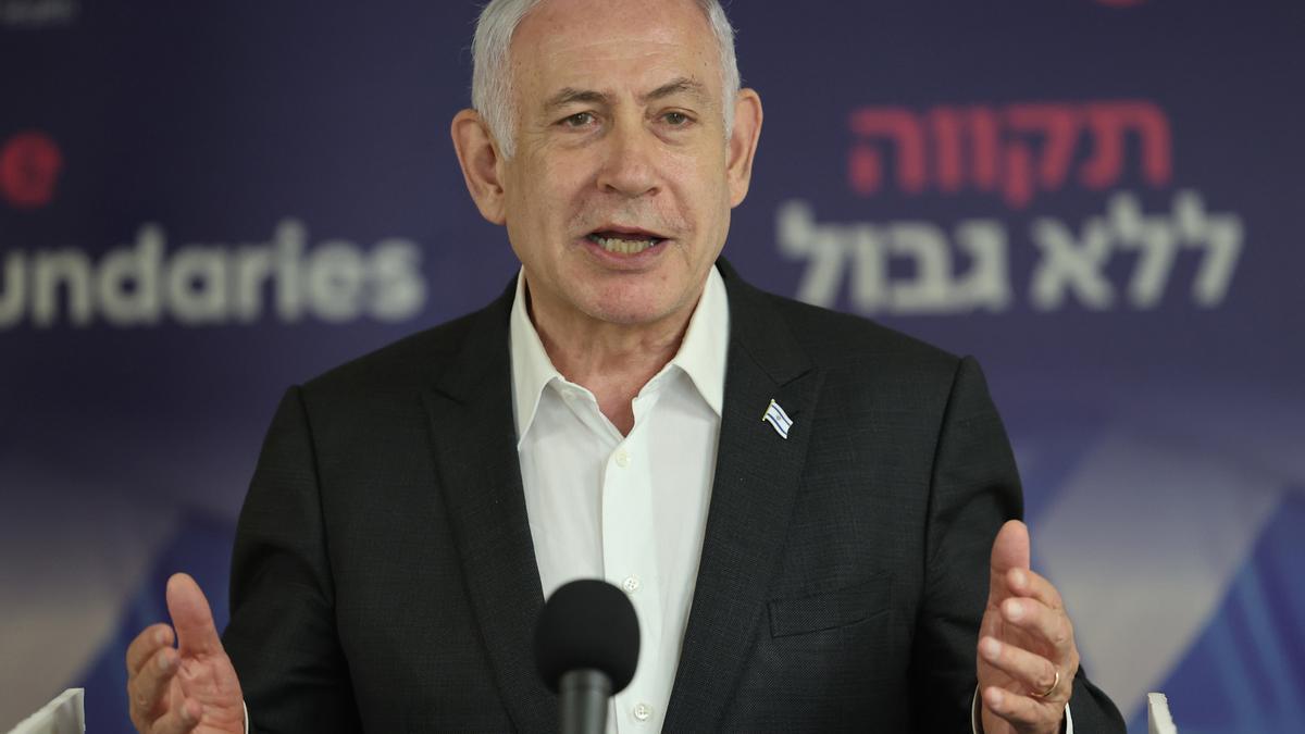 El primer ministro de Israel, Benjamin Netanyahu, durante una rueda de prensa en Ramat Gan (archivo)