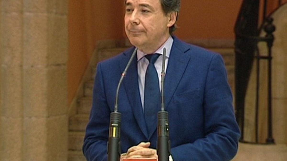 El presidente de Madrid, Ignacio González, en una rueda de prensa.