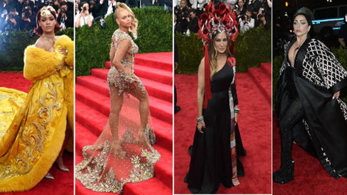 Rihanna, Beyoncé, Sarah Jessica Parker y Lady Gaga, en la gala.