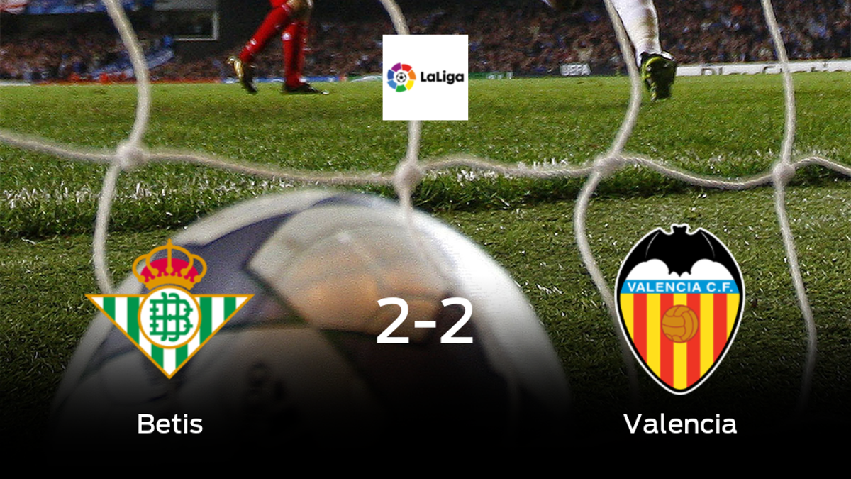 El Real Betis y el Valencia finalizan su encuentro liguero con un empate (2-2)