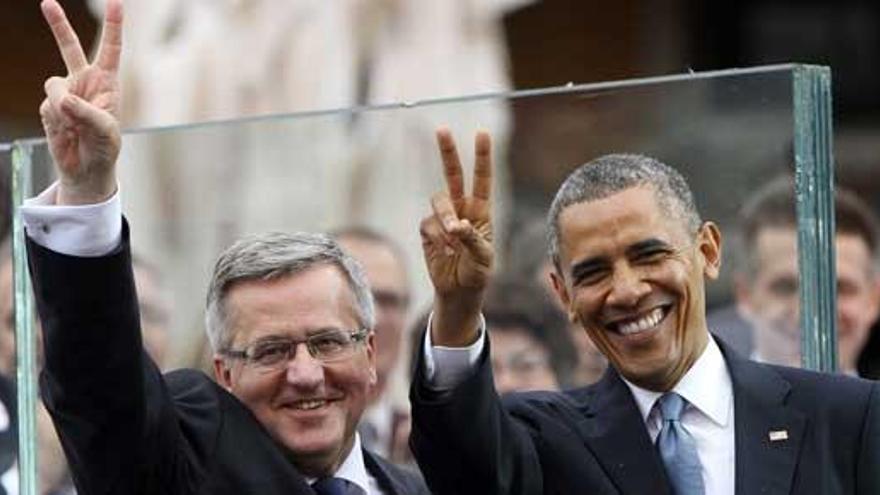 Obama, con el presidente polaco en Varsovia.