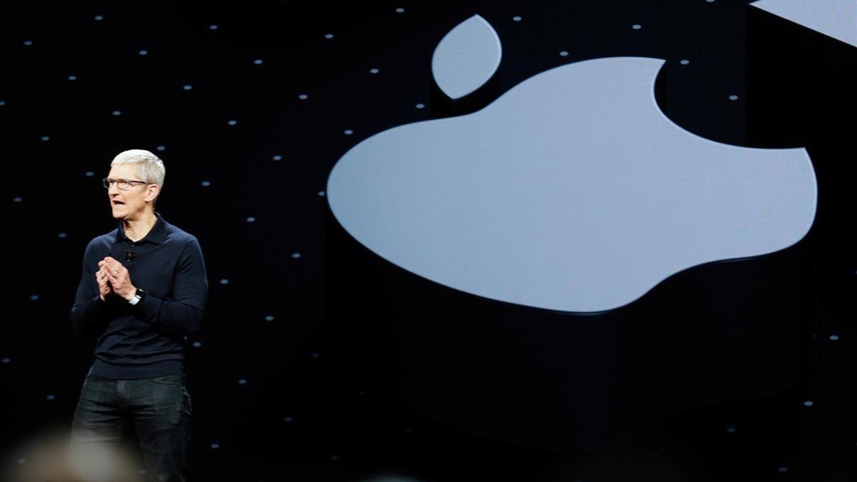 El consejero delegado de Apple, Tim Cook, durante la presentación