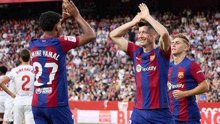 Sevilla - FC Barcelona: El gol de Lewandowski