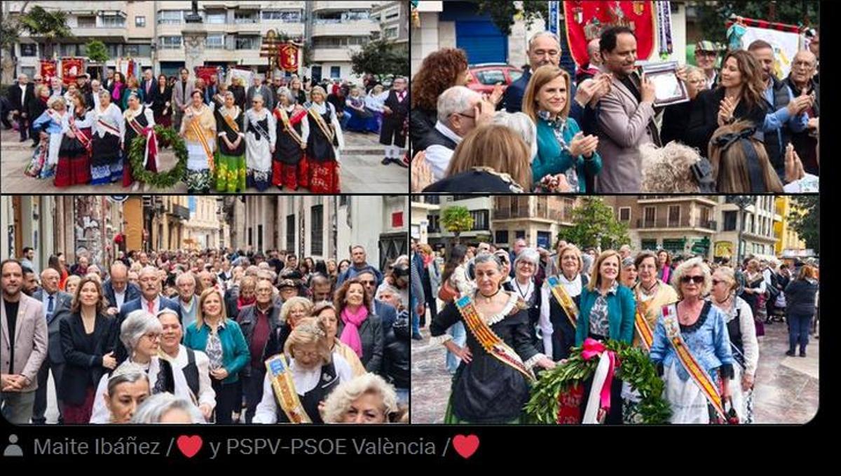 Pilar Bernabé, en su recorrido este sábado por el centro de València.
