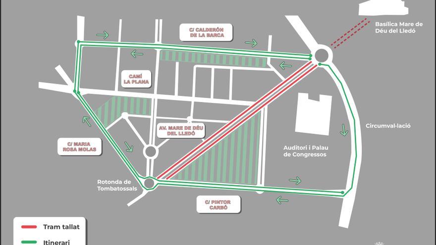 Nuevos cortes al tráfico y alternativas por las obras en la avenida de Lledó de Castelló