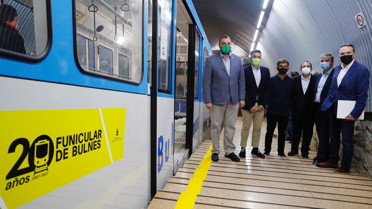 Veinte años del funicular de Bulnes: así fue la visita institucional por el aniversario de la inauguración del remonte