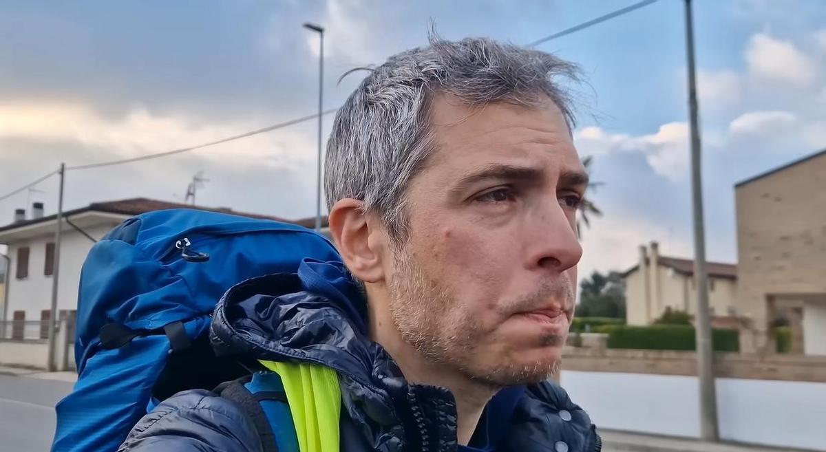 Enric Luzán, durante su reto