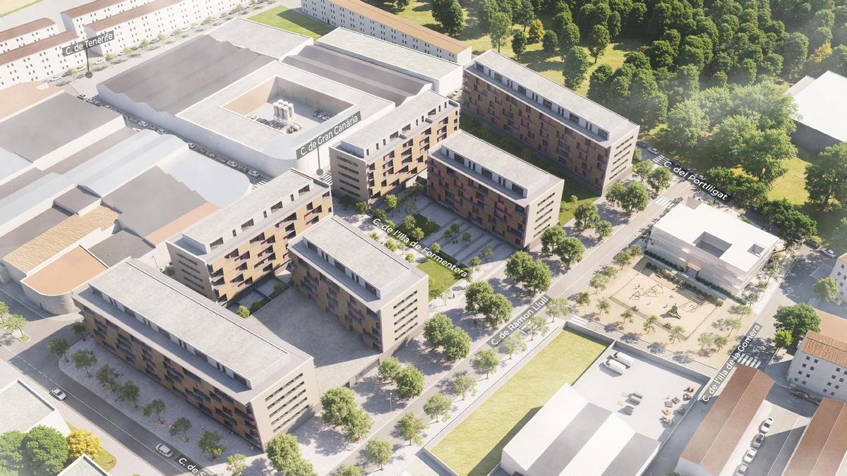 Una imatge virtual dels nous habitatges, equipaments i espais a Pont Major.