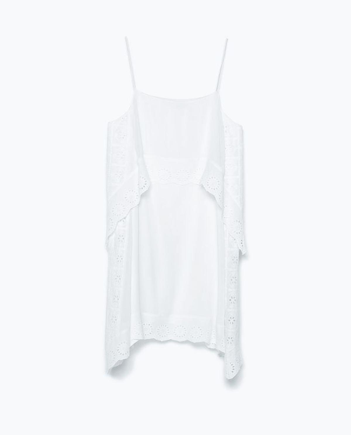 Vestido blanco de tirantes, Zara