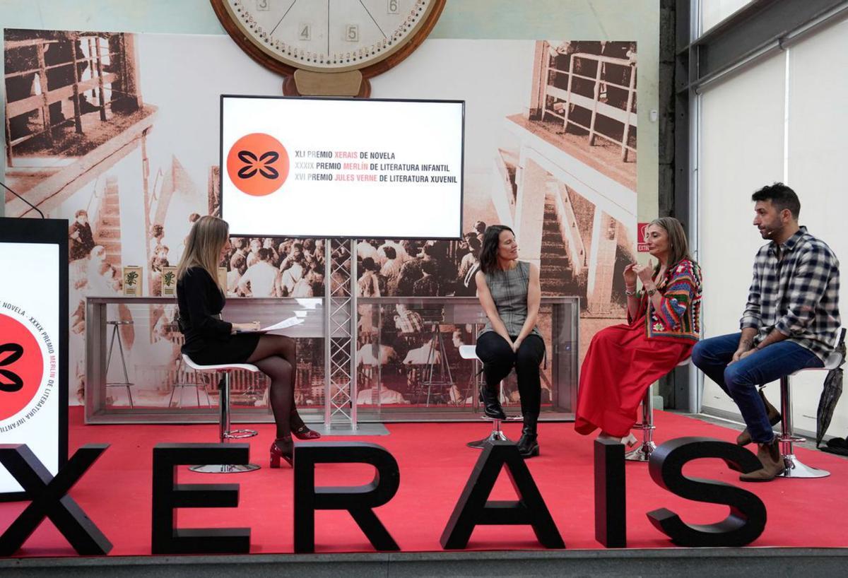 Susana Pedreira, con Villar, Raquel Fernández (2d) e Abel Tomé. |  Adrián Irago