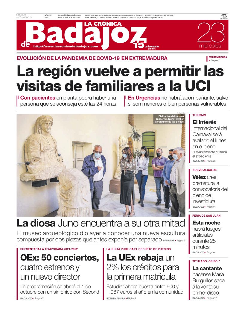 Consulta la portada correspondiente al día 23 de junio del 2021