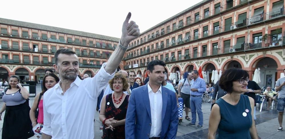 Antonio Maíllo y Pedro García en el mitin de IU en Córdoba